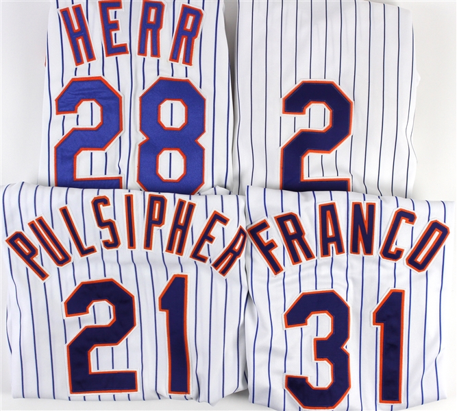 1991-1999 New York Mets Game Worn Jerseys Including John Franco, Bill Pulsipher, and More (Lot of 4) (MEARS LOA)