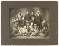 1905 Antique 11"x 14" Cabinet Photo "Union Suits, Melon Ball, Nose Guard"