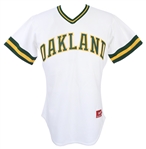 1985 Alfredo Griffin Oakland Athletics Game Worn Home Jersey (MEARS LOA)
