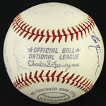 1974-1976 Multi-Signed ONL Feeney Baseball w/ 11 Signatures Including Enos Slaughter, Montre Irvin and more (JSA)