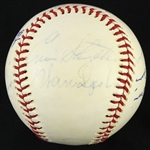 1974-1976 Multi-Signed ONL Feeney Baseball w/ 11 Signatures Including Enos Slaughter, Montre Irvin and more (JSA)