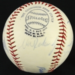 1974-1976 Multi-Signed ONL Feeney Baseball w/ 11 Signatures Including Enos Slaughter, Montre Irvin and more (JSA)