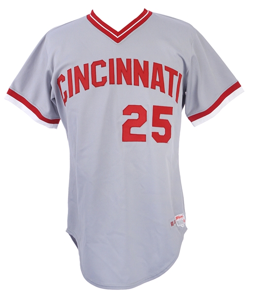 1983 Charlie Puleo Cincinnati Reds Game Worn Road Jersey (MEARS LOA)