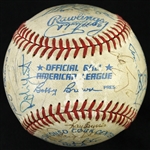 1990 Circa Milwaukee Brewers Team Signed OAL Brown Baseball w/ 27 Signatures Including Robin Yount, Jim Gantner and more (JSA)
