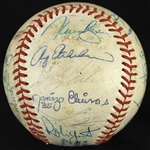 1990 Circa Milwaukee Brewers Team Signed OAL Brown Baseball w/ 27 Signatures Including Robin Yount, Jim Gantner and more (JSA)