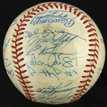 1990 Circa Milwaukee Brewers Team Signed OAL Brown Baseball w/ 27 Signatures Including Robin Yount, Jim Gantner and more (JSA)