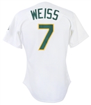 1991 Walt Weiss Oakland Athletics Game Worn Home Jersey (MEARS LOA)