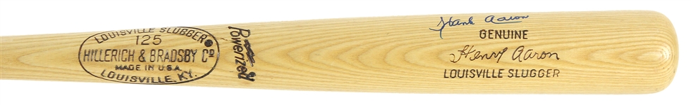 1973 Hank Aaron Atlanta Braves Signed H&B Louisville Slugger Professional Model Bat (MEARS LOA/JSA & PSA/DNA)