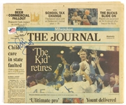 1994 Robin Yount Milwaukee Brewers Signed "The Kid Retires" Milwaukee Journal (JSA)