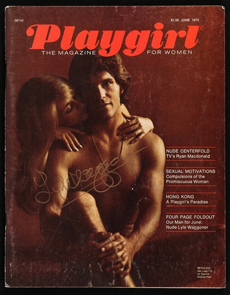 1973 Lyle Waggoner Signed Playgirl Magazine (Lyle Waggoner Collection)(JSA)