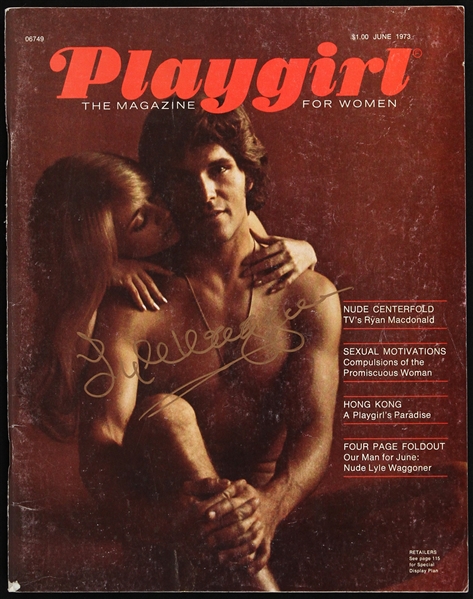 1973 Lyle Waggoner Signed Playgirl Magazine (Lyle Waggoner Collection)(JSA)