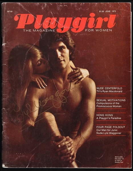 1973 Lyle Waggoner Signed Playgirl Magazine (Lyle Waggoner Collection)(JSA)
