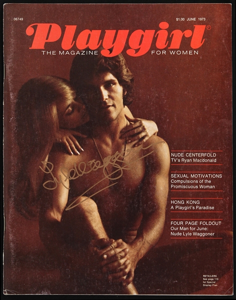 1973 Lyle Waggoner Signed Playgirl Magazine (Lyle Waggoner Collection)(JSA)