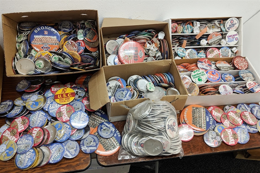 1980s - 1990s Baseball- Football- Basketball  Pinbacks (Lot of 75+)