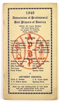1949 Association of Professional Ball Players of America Booklet 