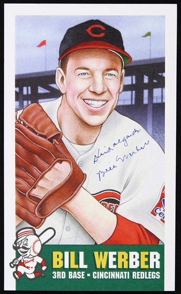 1990s Bill Werber Cincinnati Redlegs Signed Trading Card (JSA)