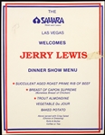 1970s Jerry Lewis Las Vegas 8"x 10" Dinner Show Menu 
