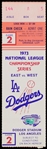 1973 L.A. Dodgers National League Championship Series East vs. West Ticket Stub