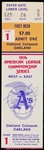 1974 Oakland As American League Championship Series West vs. East Ticket Stub 