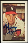 1983 Reprint Warren Spahn Signed Bowman Trading Card (JSA)