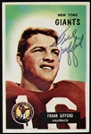 1955 Frank Gifford New York Giants Signed Bowman Trading Card (JSA)