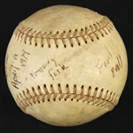 1974 (April 11) Juan Beniquez Boston Red Sox OAL MacPhail Fenway Park Game Used Baseball (MEARS LOA)