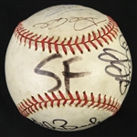 1998 San Francisco Giants Multi Signed ONL Coleman Batting Practice Baseball w/ 9 Signatures Including Rich Aurilia, Charlie Hayes & More (MEARS LOA/JSA)