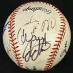 1998 San Francisco Giants Multi Signed ONL Coleman Batting Practice Baseball w/ 9 Signatures Including Rich Aurilia, Charlie Hayes & More (MEARS LOA/JSA)