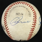 1998 San Francisco Giants Multi Signed ONL Coleman Batting Practice Baseball w/ 9 Signatures Including Rich Aurilia, Charlie Hayes & More (MEARS LOA/JSA)