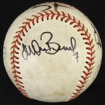 1998 San Francisco Giants Multi Signed ONL Coleman Batting Practice Baseball w/ 9 Signatures Including Rich Aurilia, Charlie Hayes & More (MEARS LOA/JSA)