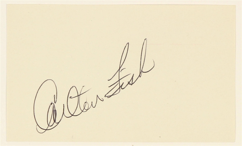 1969-1980 Carlton Fisk Boston Red Sox Signed 3"x 5" Index Card (JSA)