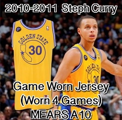 2010-2011 Steph Curry Golden State Warriors Hardwood Classics Game Worn Jersey W/ Mieuli Deerstalker Patch (Originated From Team Seamstress / MEARS A10)
