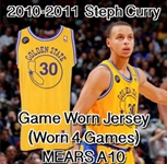 2010-2011 Steph Curry Golden State Warriors Hardwood Classics Game Worn Jersey W/ Mieuli Deerstalker Patch (Originated From Team Seamstress / MEARS A10)