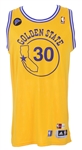 2010-2011 Steph Curry Golden State Warriors Hardwood Classics Game Worn Jersey W/ Mieuli Deerstalker Patch (Originated From Team Seamstress / MEARS A10)