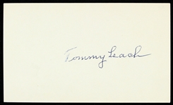 1960s Tommy Leach Pittsburgh Pirates Signed 3" x 5" Index Card (JSA)