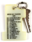 1982 Green Bay Packers Key Chain Schedule Compliments of Rail's Inn