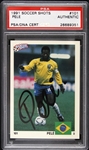 1991 Pele Signed Soccer Shots Trading Card (PSA/DNA Slabbed)