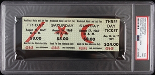 1969 Woodstock Music and Art Fair Three Day Ticket 