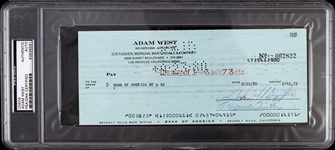 1980 Adam West Batman Signed Check (PSA/DNA Slabbed)