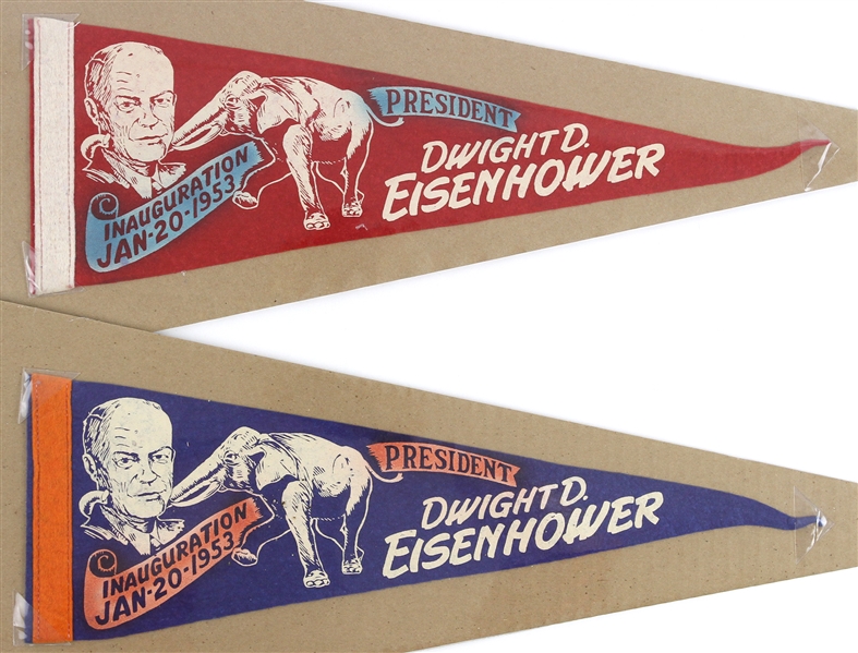 1953 Dwight D. Eisenhower Inauguration 17" Pennants