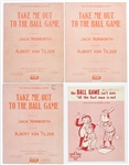 1930s-1960s "Take Me Out To The Ball Game" & "The Ball Game Isnt Over Til The Last Man Is Out" Sheet Music (Lot of 4)