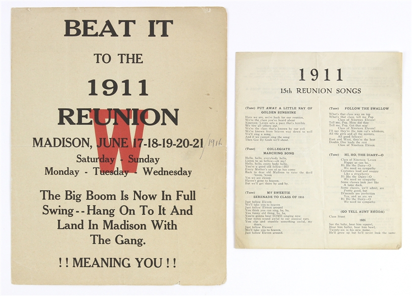 1911 Civil War Soldiers Reunion Program & 15th Reunion Songs 