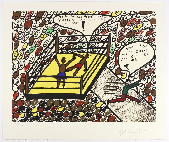 1979 Muhammad Ali "Sting Like a Bee" Signed 22"x 26" Lithograph (JSA)