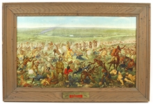 1896 Reprint Custers Last Fight Anheuser Busch 20"x 31" Framed Lithograph