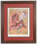 1983 Evel Knievel "THE Red Rooster" Signed 19"x 23" Framed Lithograph 