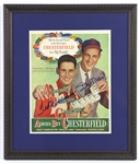 1947 Ted Williams / Stan Musial Signed 16"x 19" Framed Chesterfield Advertisement 