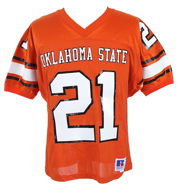 1986-88 Barry Sanders Oklahoma State Cowboys Home Jersey (MEARS LOA)