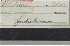 1948 Jackie Robinson Brooklyn Dodgers Signed Check w/ 16x 25 Matted Photo (JSA)