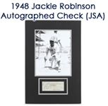 1948 Jackie Robinson Brooklyn Dodgers Signed Check w/ 16"x 25" Matted Photo (JSA)