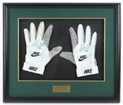 1996 LeRoy Butler Green Bay Packers Signed 17"x 20" Framed Game Used Gloves (JSA)